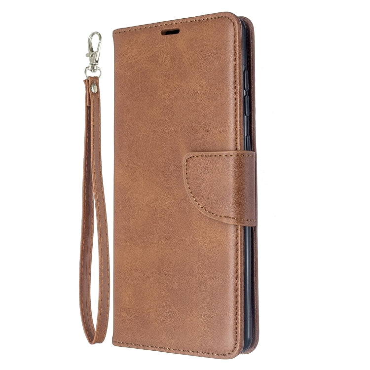 For Galaxy A71 Retro Lambskin Texture Pure Color Horizontal Flip PU Leather Case with Holder & Card Slots & Wallet & Lanyard