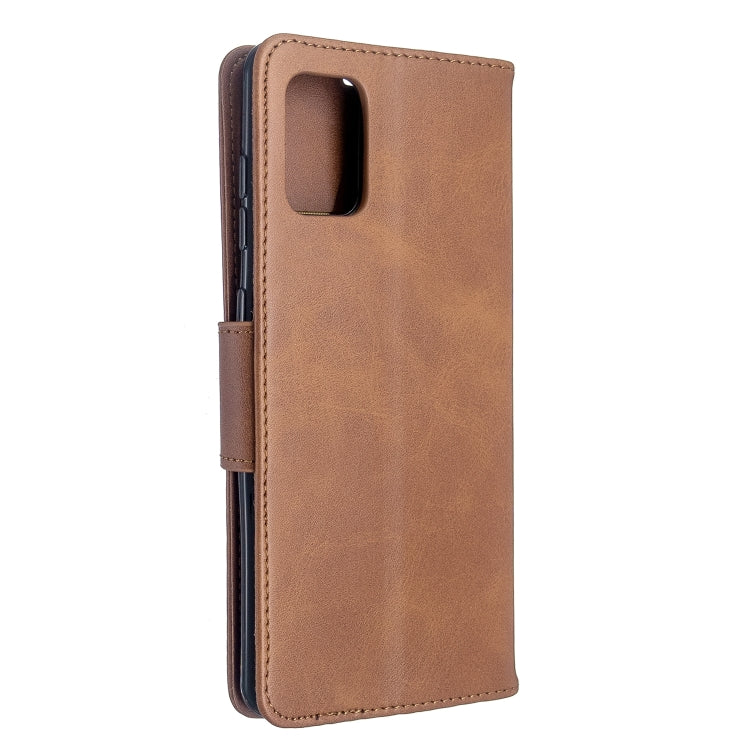 For Galaxy A71 Retro Lambskin Texture Pure Color Horizontal Flip PU Leather Case with Holder & Card Slots & Wallet & Lanyard
