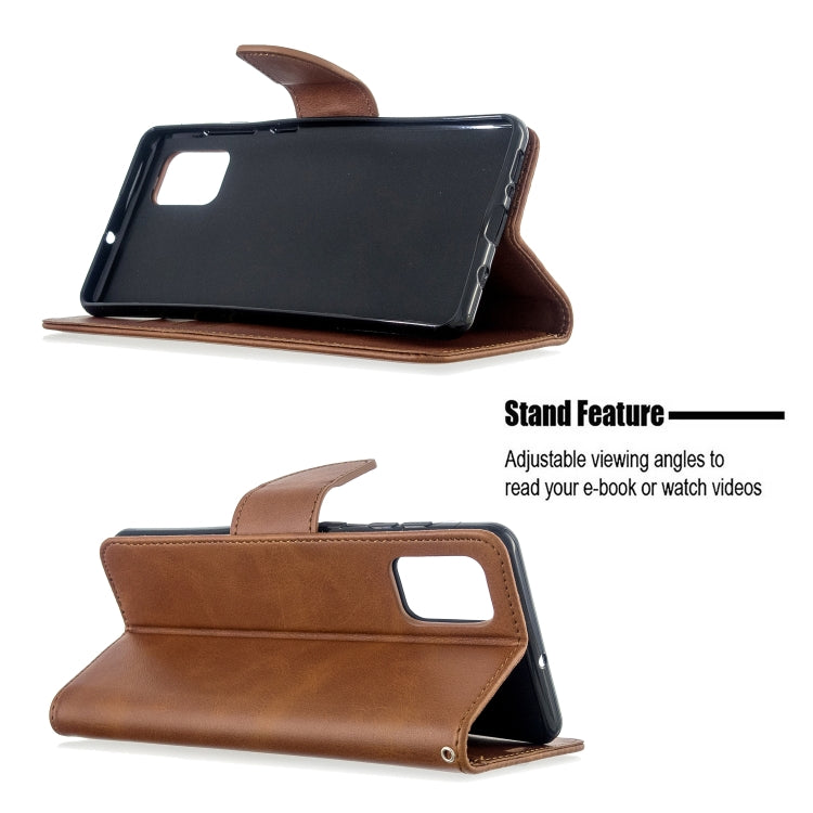 For Galaxy A71 Retro Lambskin Texture Pure Color Horizontal Flip PU Leather Case with Holder & Card Slots & Wallet & Lanyard