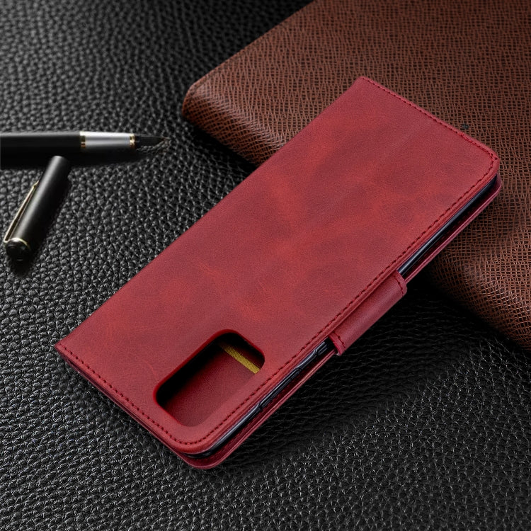 For Galaxy S20+ Retro Lambskin Texture Pure Color Horizontal Flip PU Leather Case with Holder & Card Slots & Wallet & Lanyard