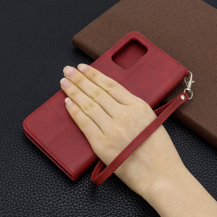 For Galaxy S20+ Retro Lambskin Texture Pure Color Horizontal Flip PU Leather Case with Holder & Card Slots & Wallet & Lanyard