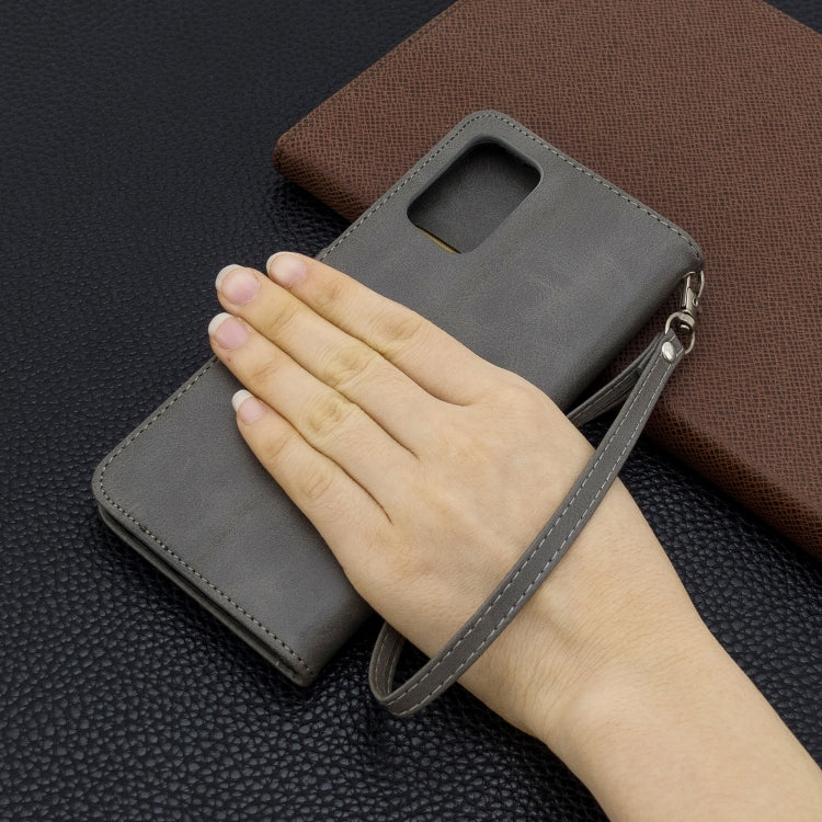 For Galaxy S20+ Retro Lambskin Texture Pure Color Horizontal Flip PU Leather Case with Holder & Card Slots & Wallet & Lanyard