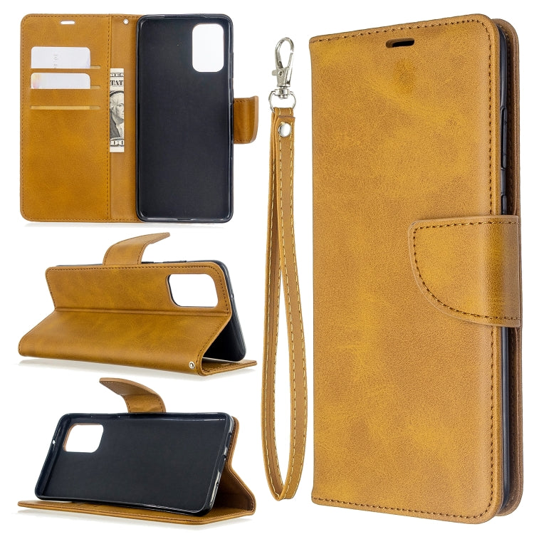 For Galaxy S20+ Retro Lambskin Texture Pure Color Horizontal Flip PU Leather Case with Holder & Card Slots & Wallet & Lanyard