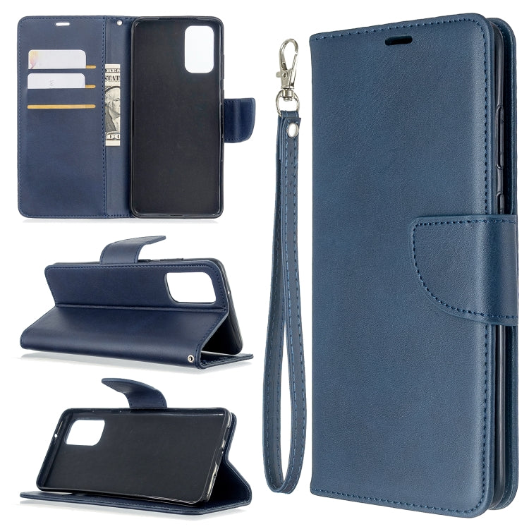 For Galaxy S20+ Retro Lambskin Texture Pure Color Horizontal Flip PU Leather Case with Holder & Card Slots & Wallet & Lanyard