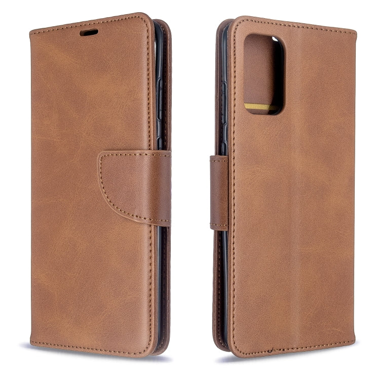 For Galaxy S20+ Retro Lambskin Texture Pure Color Horizontal Flip PU Leather Case with Holder & Card Slots & Wallet & Lanyard