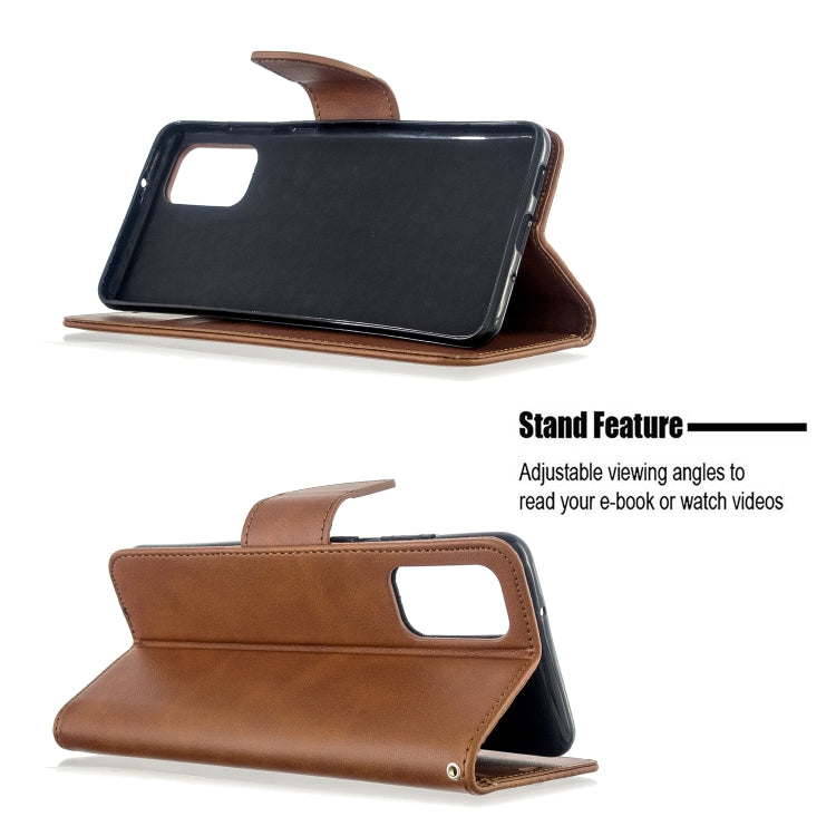 For Galaxy S20+ Retro Lambskin Texture Pure Color Horizontal Flip PU Leather Case with Holder & Card Slots & Wallet & Lanyard