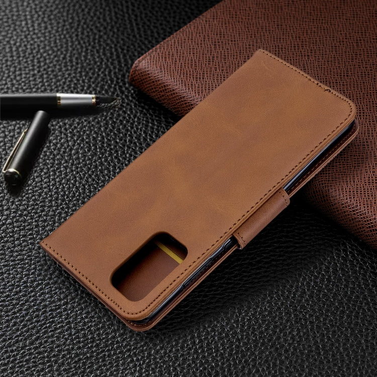 For Galaxy S20+ Retro Lambskin Texture Pure Color Horizontal Flip PU Leather Case with Holder & Card Slots & Wallet & Lanyard