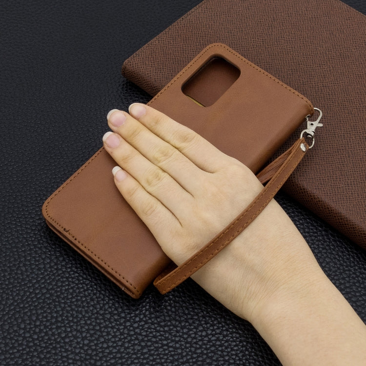 For Galaxy S20+ Retro Lambskin Texture Pure Color Horizontal Flip PU Leather Case with Holder & Card Slots & Wallet & Lanyard