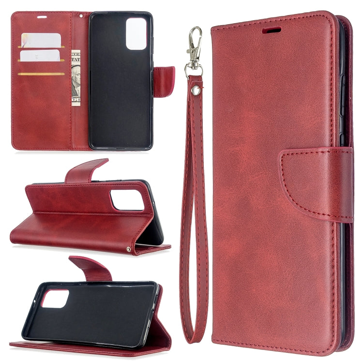 For Galaxy S20 Ultra Retro Lambskin Texture Pure Color Horizontal Flip PU Leather Case with Holder & Card Slots & Wallet & Lanyard