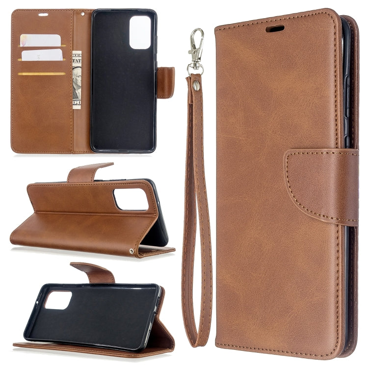 For Galaxy S20 Ultra Retro Lambskin Texture Pure Color Horizontal Flip PU Leather Case with Holder & Card Slots & Wallet & Lanyard