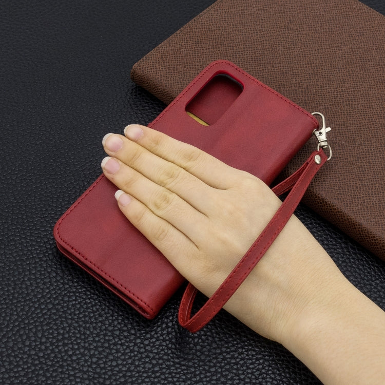 For Galaxy S20 Retro Lambskin Texture Pure Color Horizontal Flip PU Leather Case with Holder & Card Slots & Wallet & Lanyard