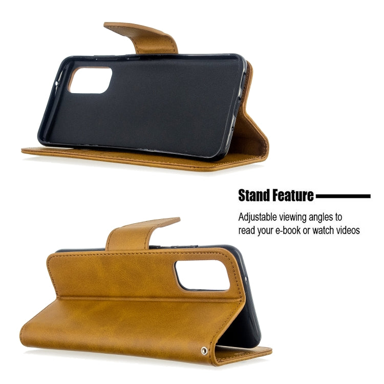 For Galaxy S20 Retro Lambskin Texture Pure Color Horizontal Flip PU Leather Case with Holder & Card Slots & Wallet & Lanyard