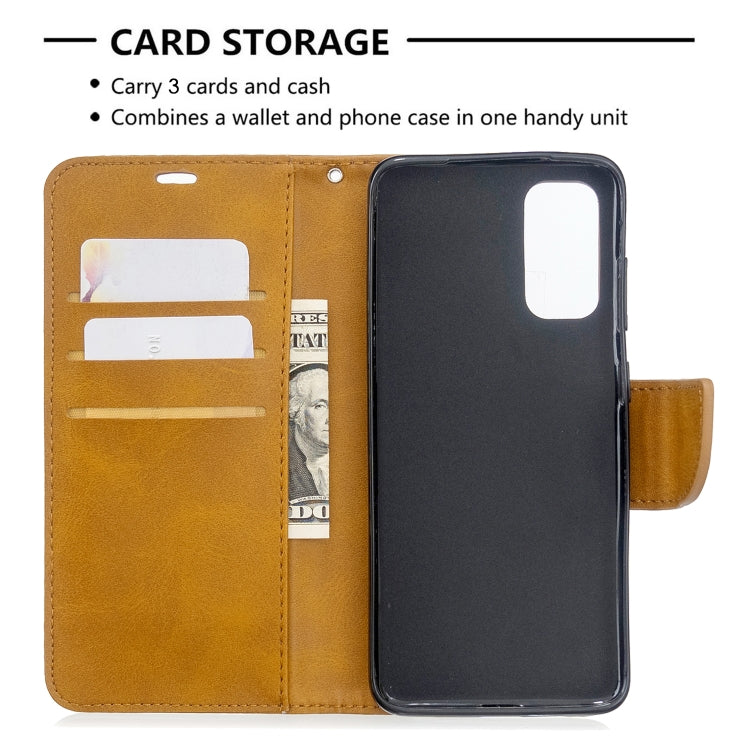 For Galaxy S20 Retro Lambskin Texture Pure Color Horizontal Flip PU Leather Case with Holder & Card Slots & Wallet & Lanyard