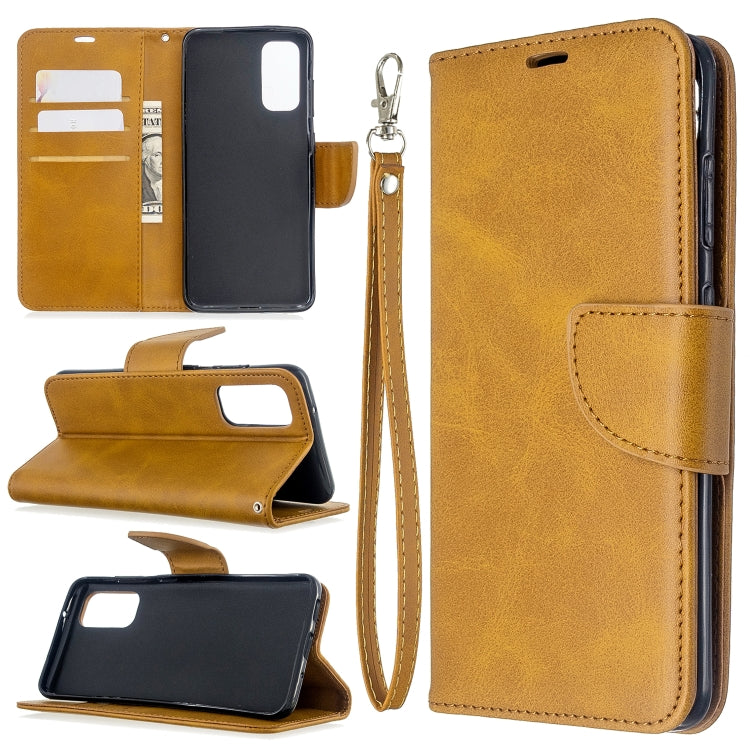 For Galaxy S20 Retro Lambskin Texture Pure Color Horizontal Flip PU Leather Case with Holder & Card Slots & Wallet & Lanyard
