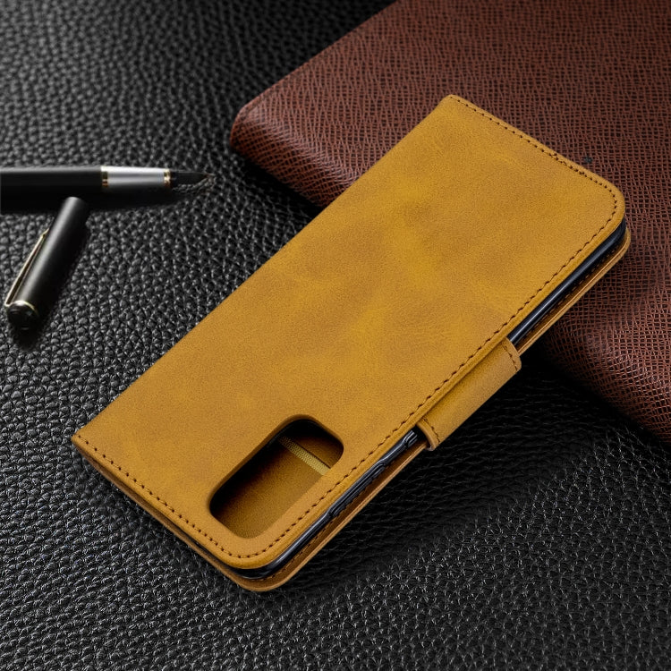 For Galaxy S20 Retro Lambskin Texture Pure Color Horizontal Flip PU Leather Case with Holder & Card Slots & Wallet & Lanyard