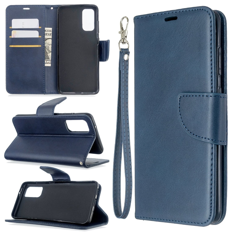 For Galaxy S20 Retro Lambskin Texture Pure Color Horizontal Flip PU Leather Case with Holder & Card Slots & Wallet & Lanyard