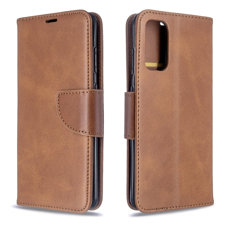For Galaxy S20 Retro Lambskin Texture Pure Color Horizontal Flip PU Leather Case with Holder & Card Slots & Wallet & Lanyard