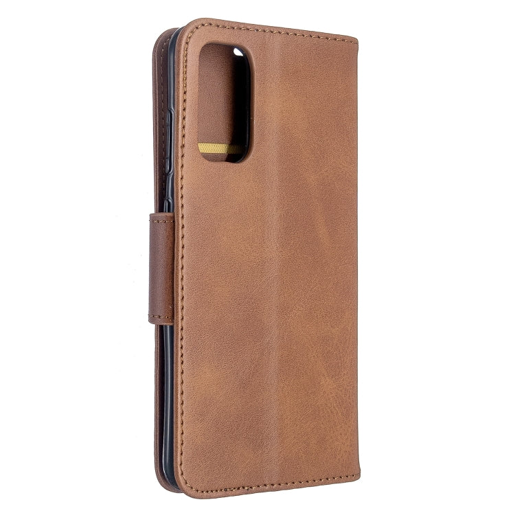 For Galaxy S20 Retro Lambskin Texture Pure Color Horizontal Flip PU Leather Case with Holder & Card Slots & Wallet & Lanyard