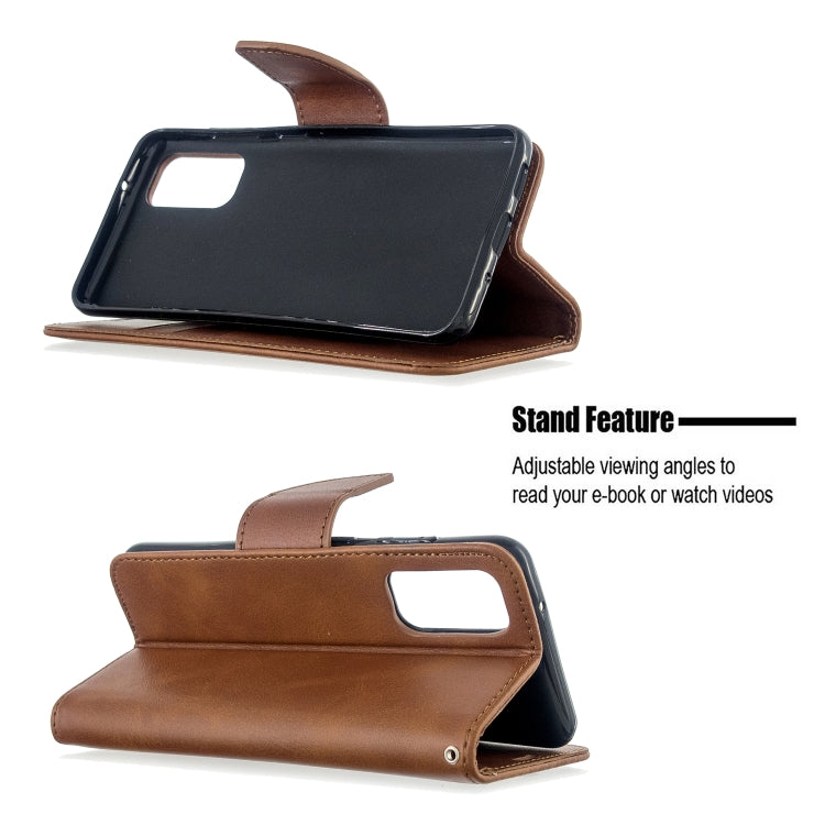 For Galaxy S20 Retro Lambskin Texture Pure Color Horizontal Flip PU Leather Case with Holder & Card Slots & Wallet & Lanyard