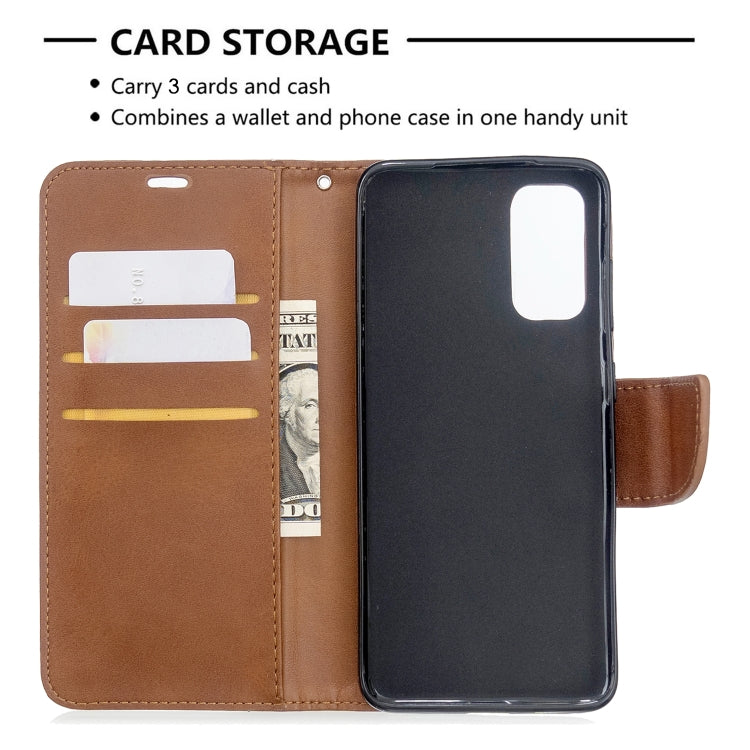 For Galaxy S20 Retro Lambskin Texture Pure Color Horizontal Flip PU Leather Case with Holder & Card Slots & Wallet & Lanyard