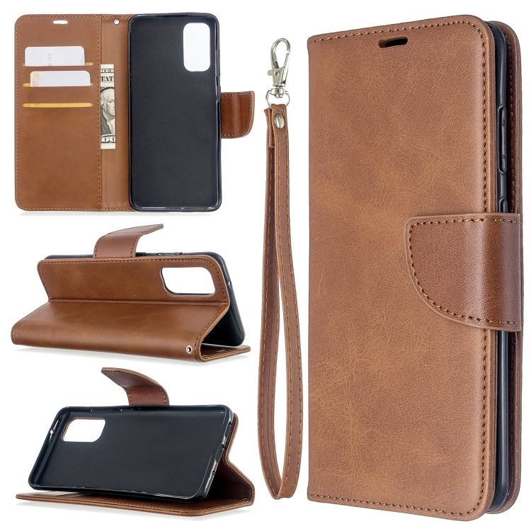 For Galaxy S20 Retro Lambskin Texture Pure Color Horizontal Flip PU Leather Case with Holder & Card Slots & Wallet & Lanyard