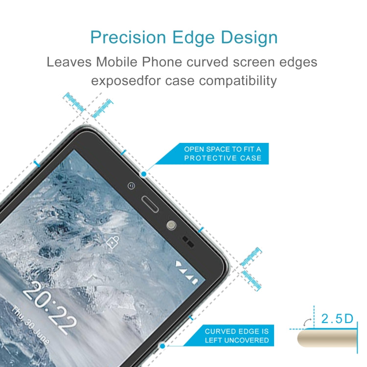 50 PCS 0.26mm 9H 2.5D Tempered Glass Film For Nokia C2 2nd Edition
