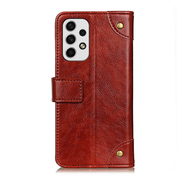 For Samsung Galaxy A23 4G Copper Buckle Nappa Texture Flip Leather Phone Case