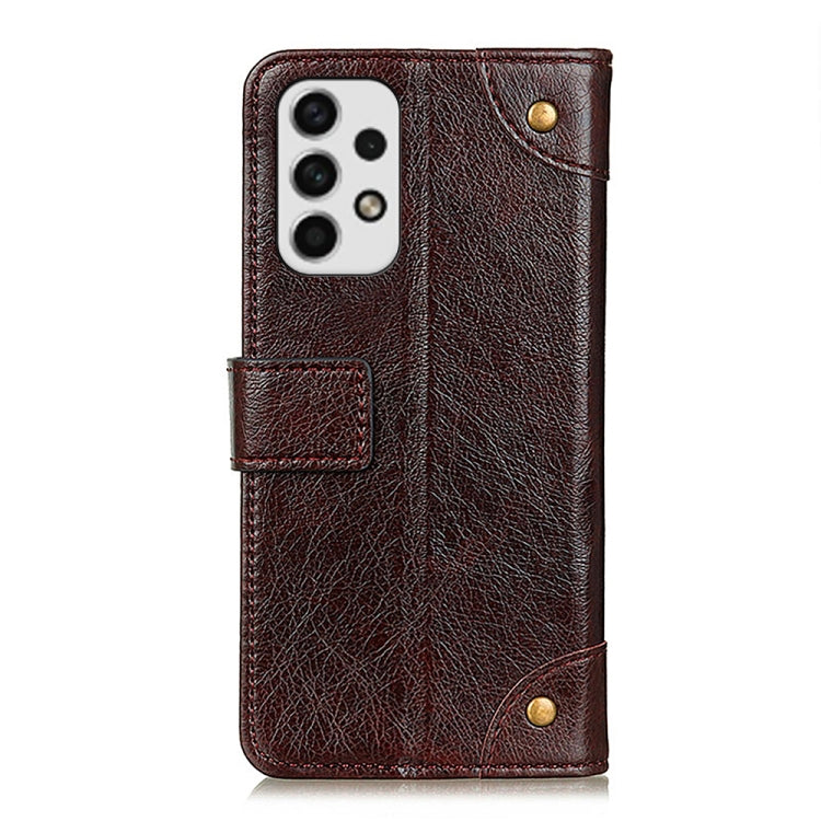 For Samsung Galaxy A23 4G Copper Buckle Nappa Texture Flip Leather Phone Case