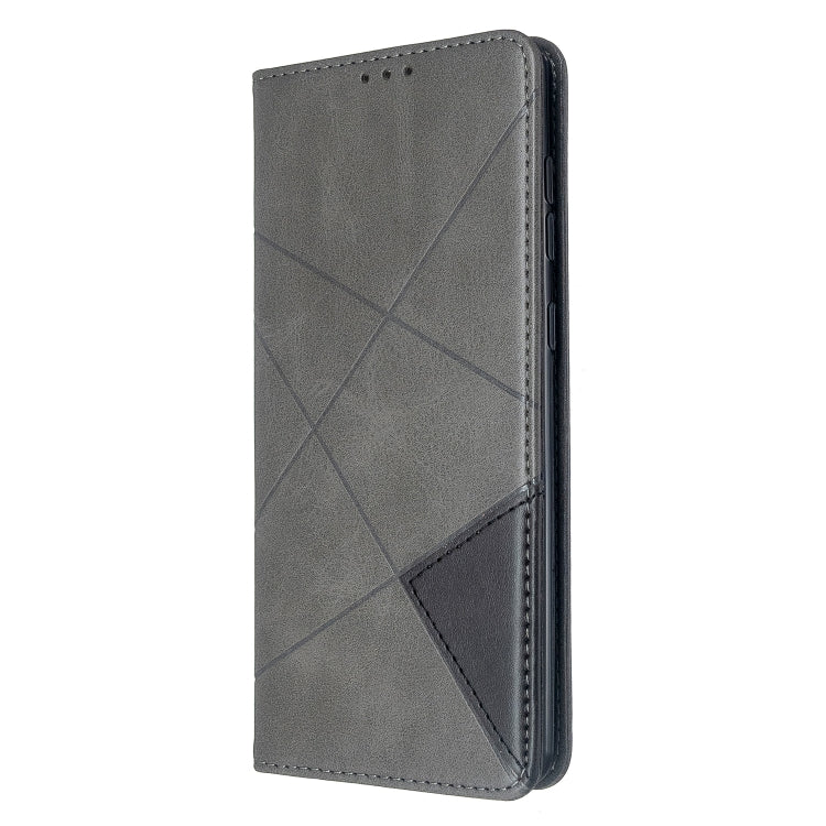 For Galaxy A71 Rhombus Texture Horizontal Flip Magnetic Leather Case with Holder & Card Slots