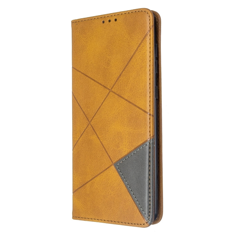 For Galaxy A71 Rhombus Texture Horizontal Flip Magnetic Leather Case with Holder & Card Slots