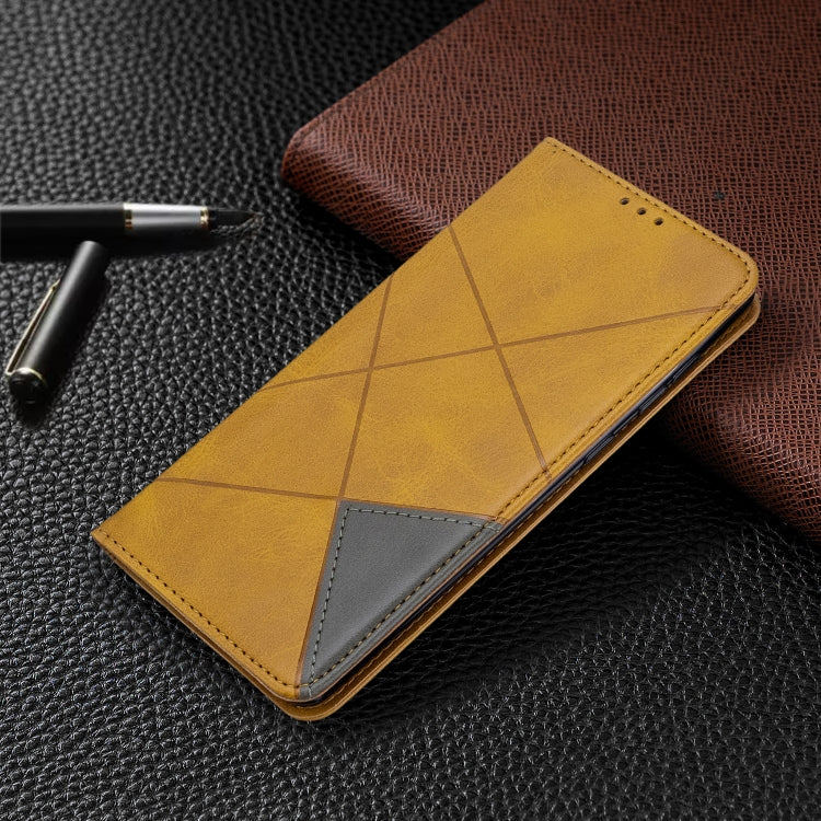 For Galaxy A71 Rhombus Texture Horizontal Flip Magnetic Leather Case with Holder & Card Slots