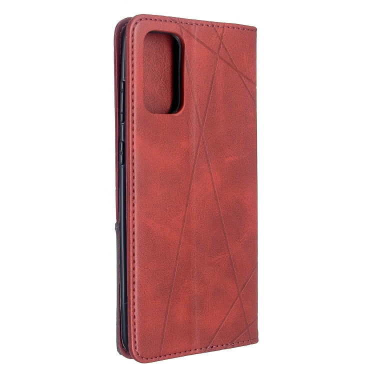 For Galaxy S20+ Rhombus Texture Horizontal Flip Magnetic Leather Case with Holder & Card Slots