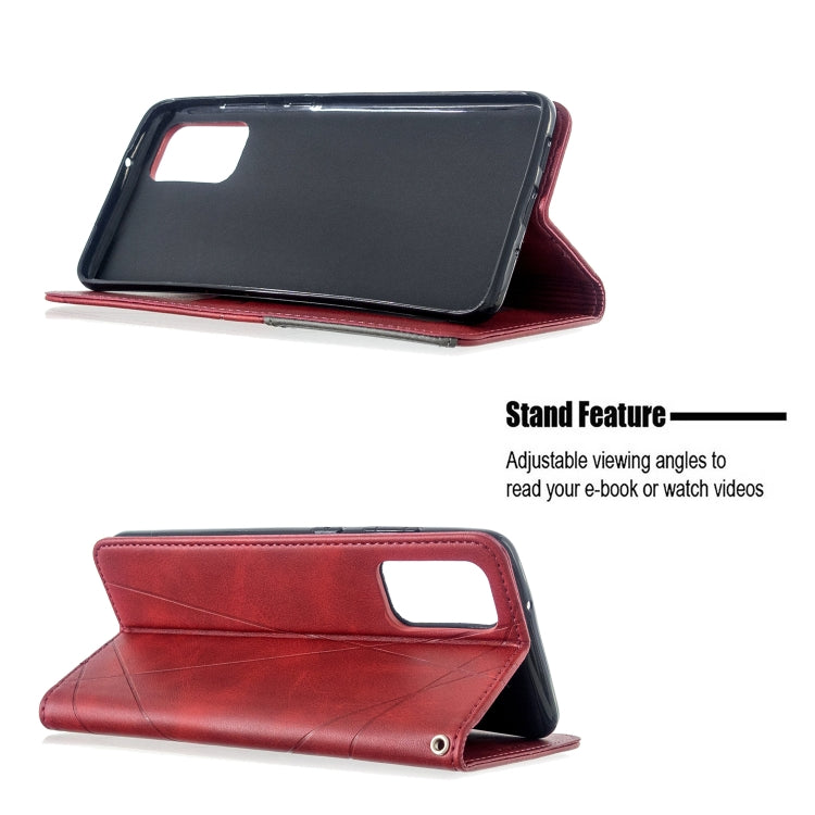 For Galaxy S20+ Rhombus Texture Horizontal Flip Magnetic Leather Case with Holder & Card Slots