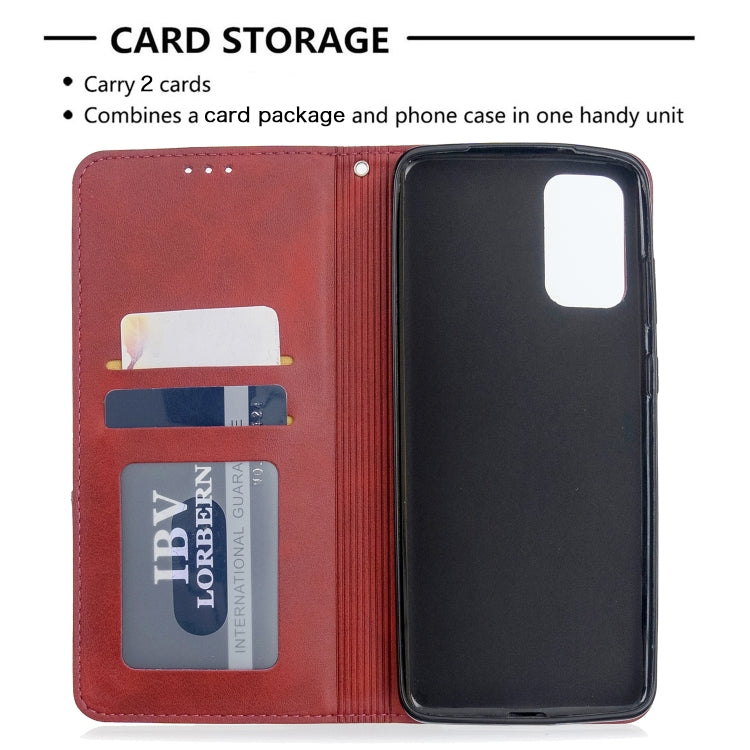 For Galaxy S20+ Rhombus Texture Horizontal Flip Magnetic Leather Case with Holder & Card Slots