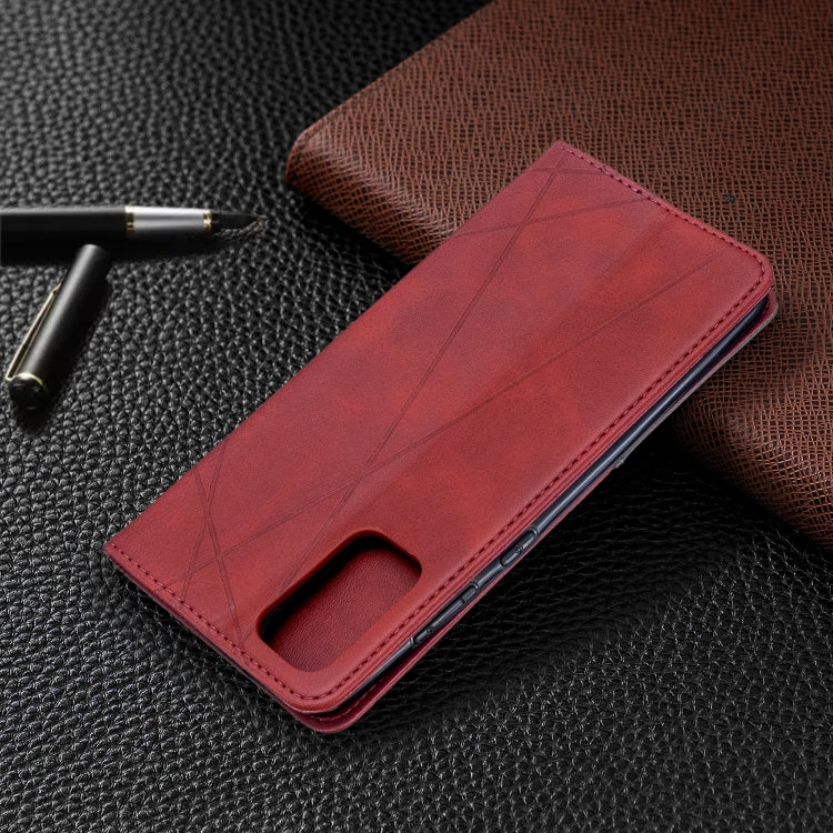 For Galaxy S20+ Rhombus Texture Horizontal Flip Magnetic Leather Case with Holder & Card Slots