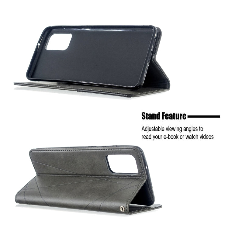 For Galaxy S20+ Rhombus Texture Horizontal Flip Magnetic Leather Case with Holder & Card Slots