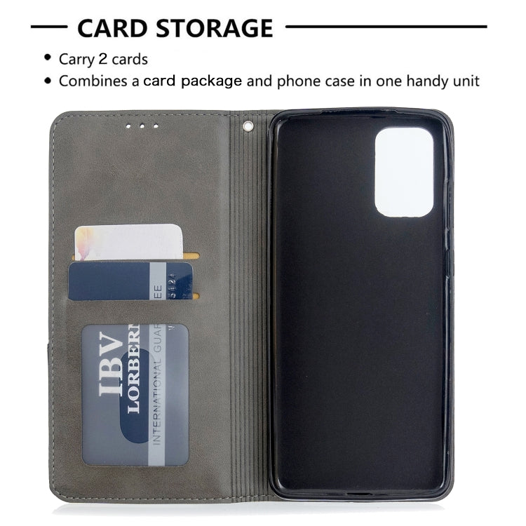 For Galaxy S20+ Rhombus Texture Horizontal Flip Magnetic Leather Case with Holder & Card Slots