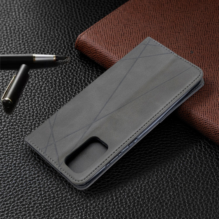 For Galaxy S20+ Rhombus Texture Horizontal Flip Magnetic Leather Case with Holder & Card Slots