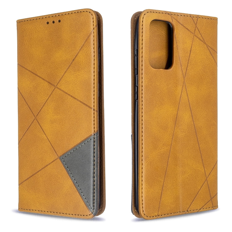For Galaxy S20+ Rhombus Texture Horizontal Flip Magnetic Leather Case with Holder & Card Slots