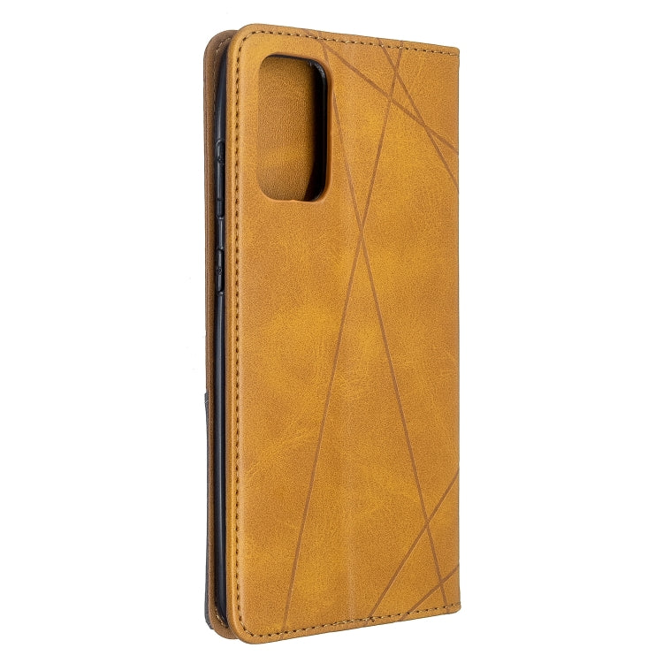 For Galaxy S20+ Rhombus Texture Horizontal Flip Magnetic Leather Case with Holder & Card Slots
