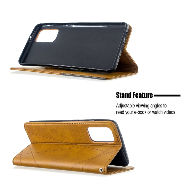 For Galaxy S20+ Rhombus Texture Horizontal Flip Magnetic Leather Case with Holder & Card Slots