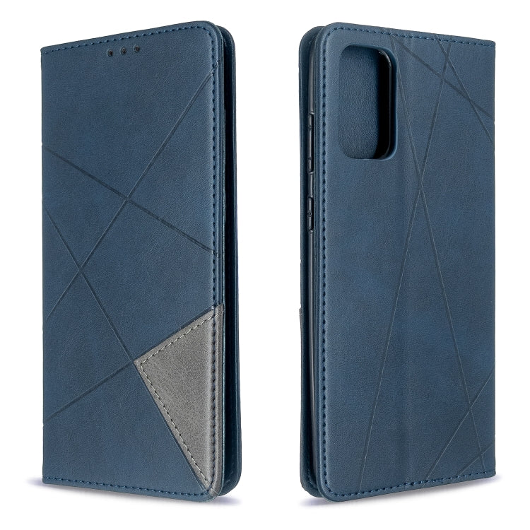 For Galaxy S20+ Rhombus Texture Horizontal Flip Magnetic Leather Case with Holder & Card Slots