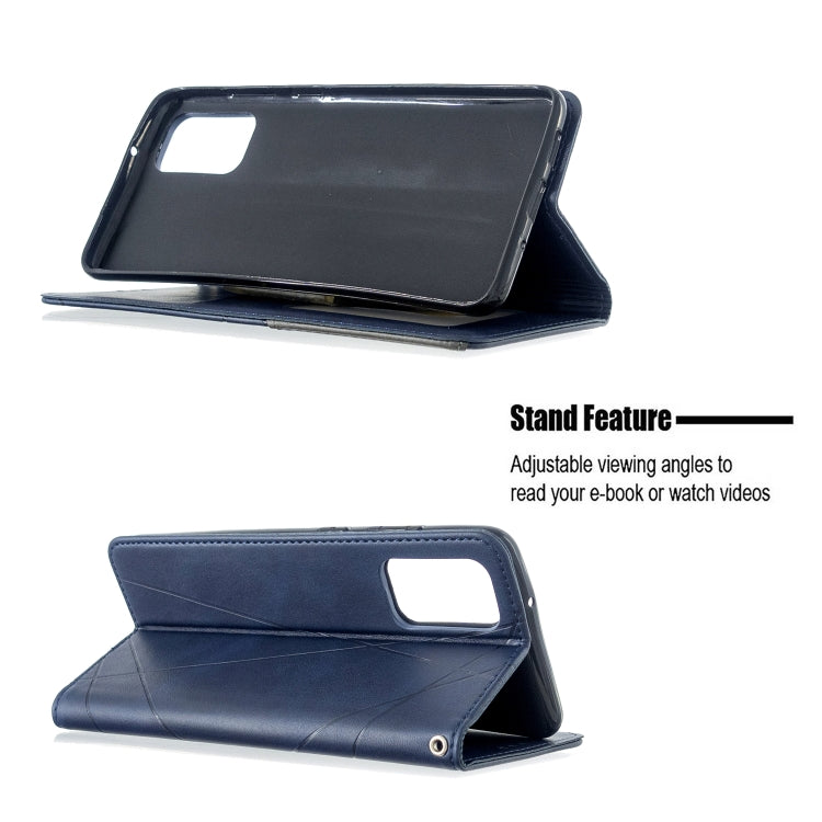 For Galaxy S20+ Rhombus Texture Horizontal Flip Magnetic Leather Case with Holder & Card Slots