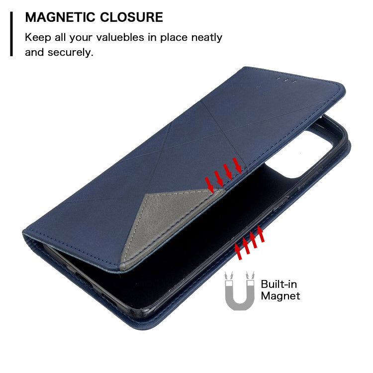 For Galaxy S20+ Rhombus Texture Horizontal Flip Magnetic Leather Case with Holder & Card Slots