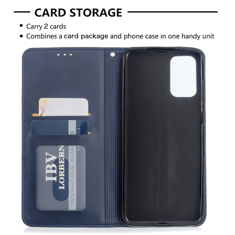 For Galaxy S20+ Rhombus Texture Horizontal Flip Magnetic Leather Case with Holder & Card Slots