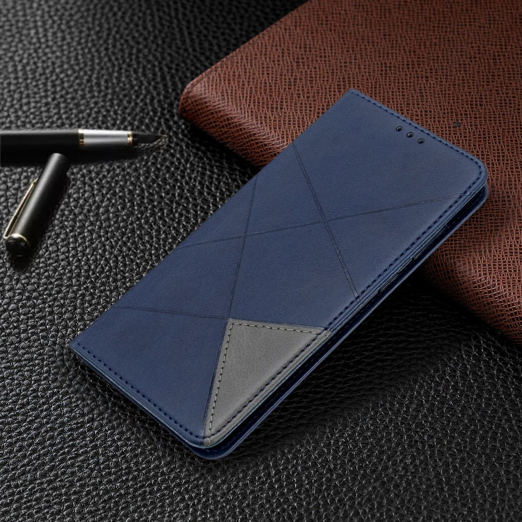 For Galaxy S20+ Rhombus Texture Horizontal Flip Magnetic Leather Case with Holder & Card Slots