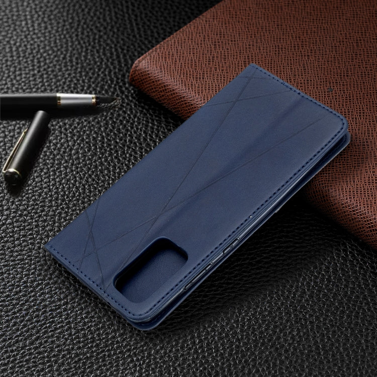 For Galaxy S20+ Rhombus Texture Horizontal Flip Magnetic Leather Case with Holder & Card Slots