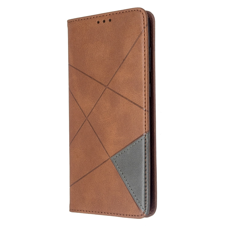 For Galaxy S20+ Rhombus Texture Horizontal Flip Magnetic Leather Case with Holder & Card Slots