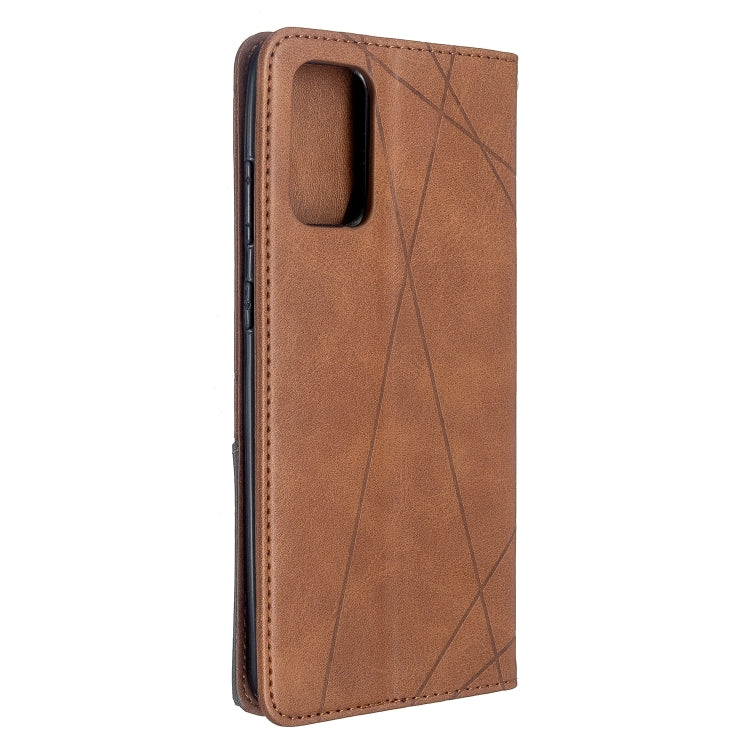 For Galaxy S20+ Rhombus Texture Horizontal Flip Magnetic Leather Case with Holder & Card Slots