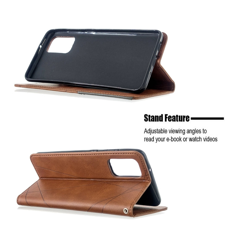 For Galaxy S20+ Rhombus Texture Horizontal Flip Magnetic Leather Case with Holder & Card Slots